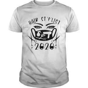Hair Stylist 2020 Black Face Mask Shirt